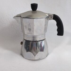 Vintage Bialetti 4 cup Moka Express Stovetop Espresso Coffee Maker Silver Italy